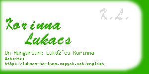 korinna lukacs business card